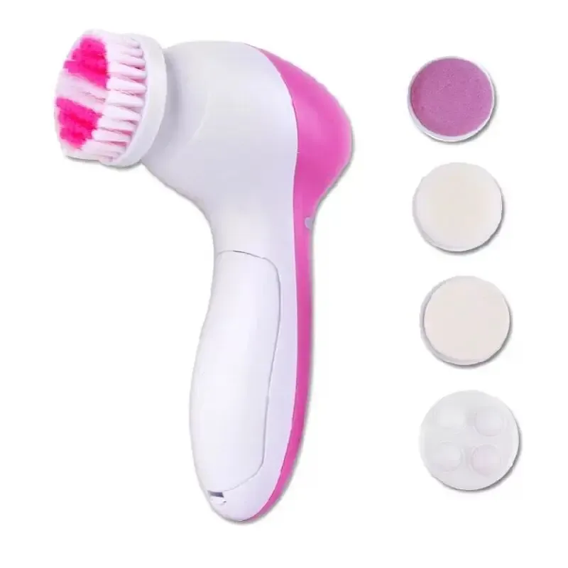 Nettoyeur facial électrique 5 en 1, brosse nettoyante pour le visage, appareil de nettoyage, spa, soin de la peau, masseur, outil d'élimination des points noirs, accessoires de nettoyage du visage 5