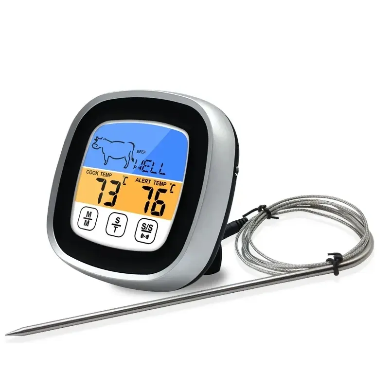 Thermomètre numérique à viande avec écran LCD tactile, minuterie et sonde de précision - Image 1