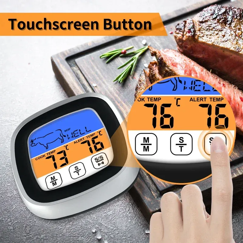 Thermomètre à viande en situation d'utilisation