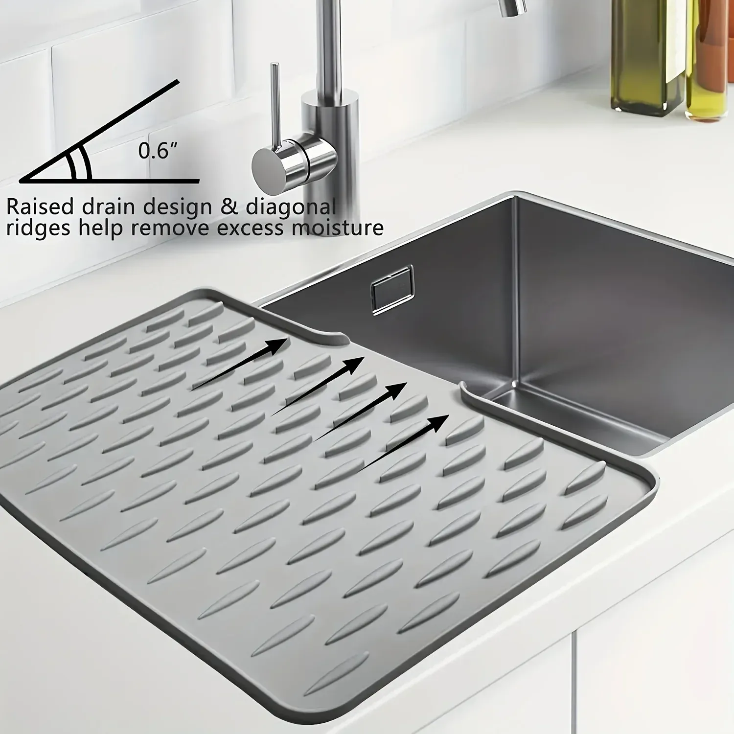 Tapis de drainage en silicone, détail du design