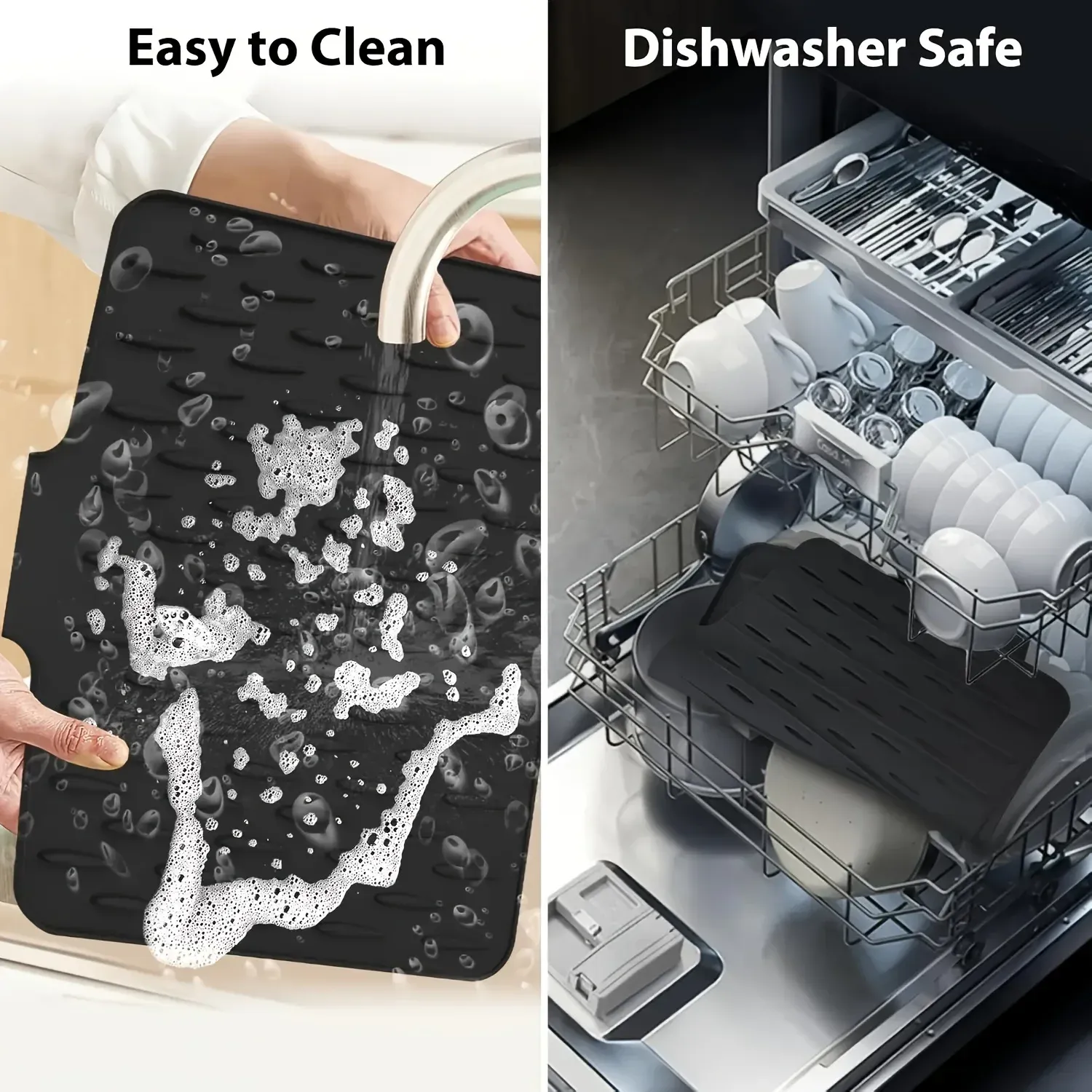 Tapis de drainage en silicone, détail des rainures