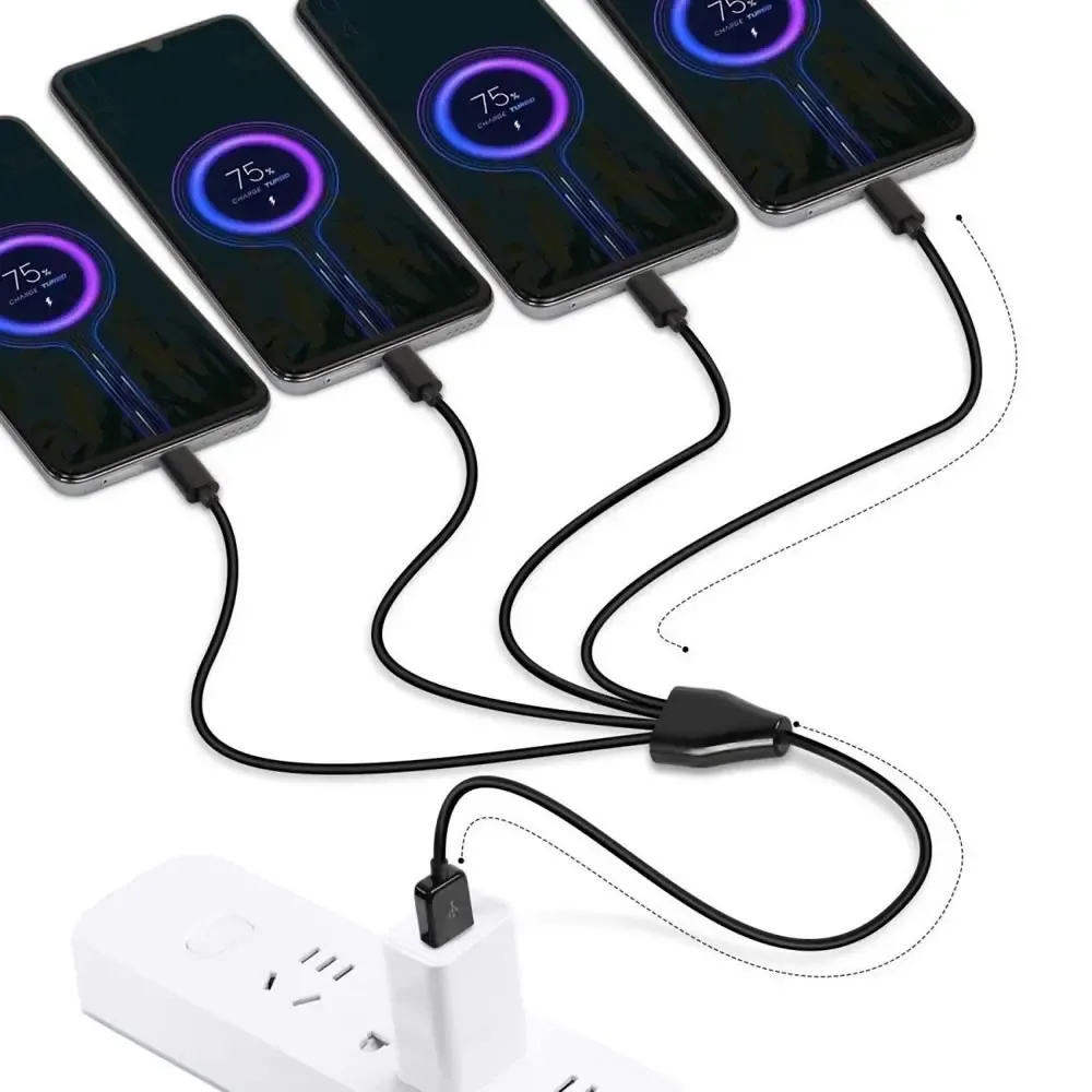 Câble de charge multiport en usage