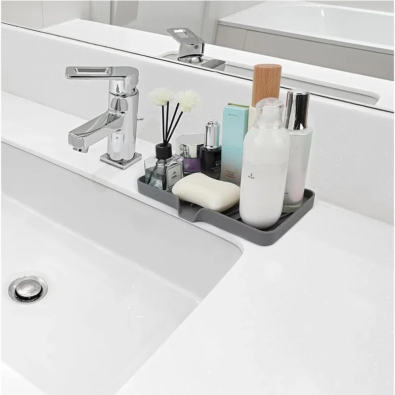 Porte-savon de salle de bain en silicone, porte-éponge pour évier de cuisine, support d'éponge et de savon pour douche, porte-savon en caoutchouc avec égouttoir 6
