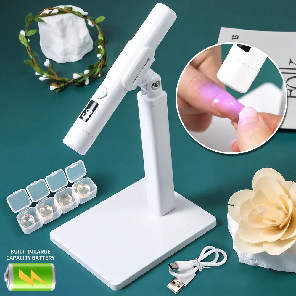 Lampe UV LED professionnelle pour ongles avec écran d'affichage, rechargeable et portable, à support amovible pour Nail Art