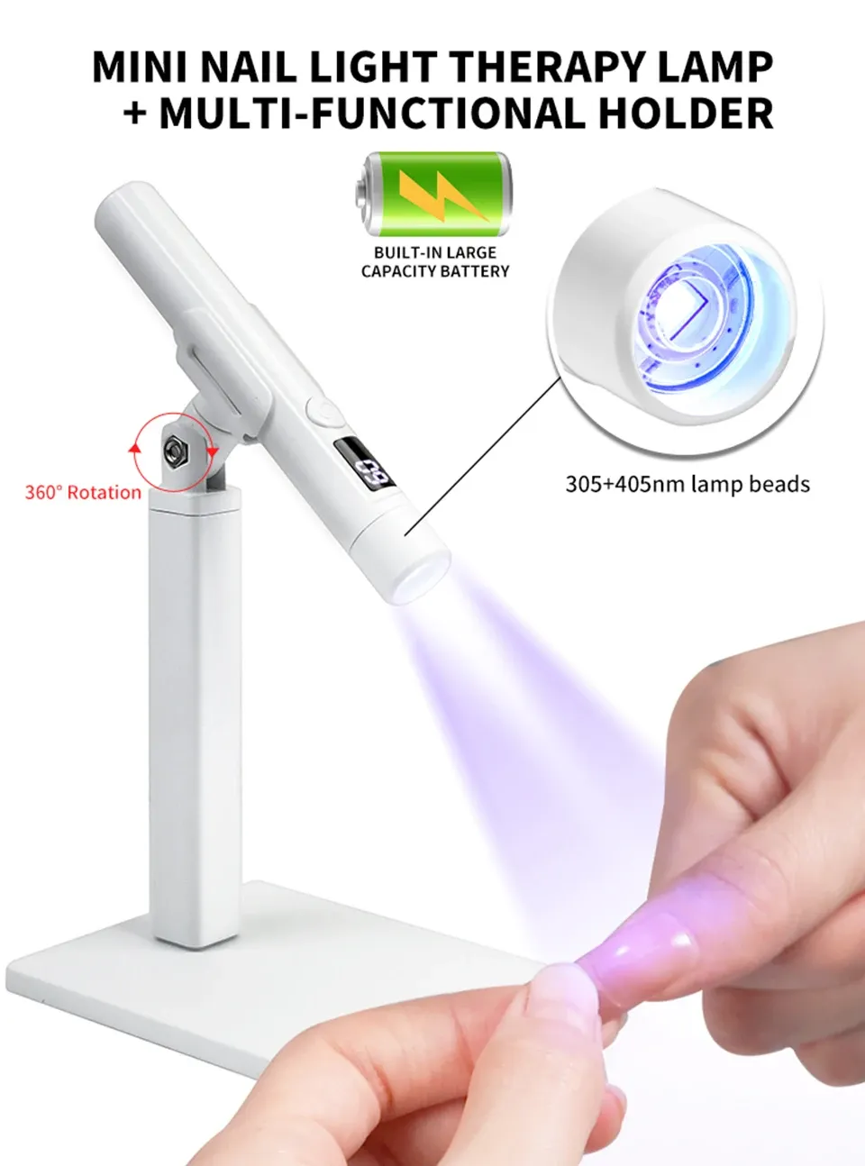 Lampe UV LED professionnelle pour ongles vue d'ensemble