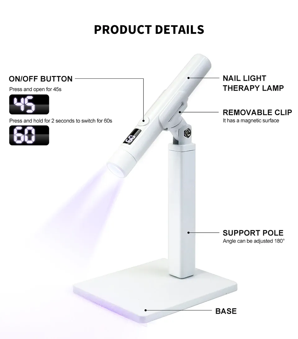 Détail du design de la lampe UV pour ongles