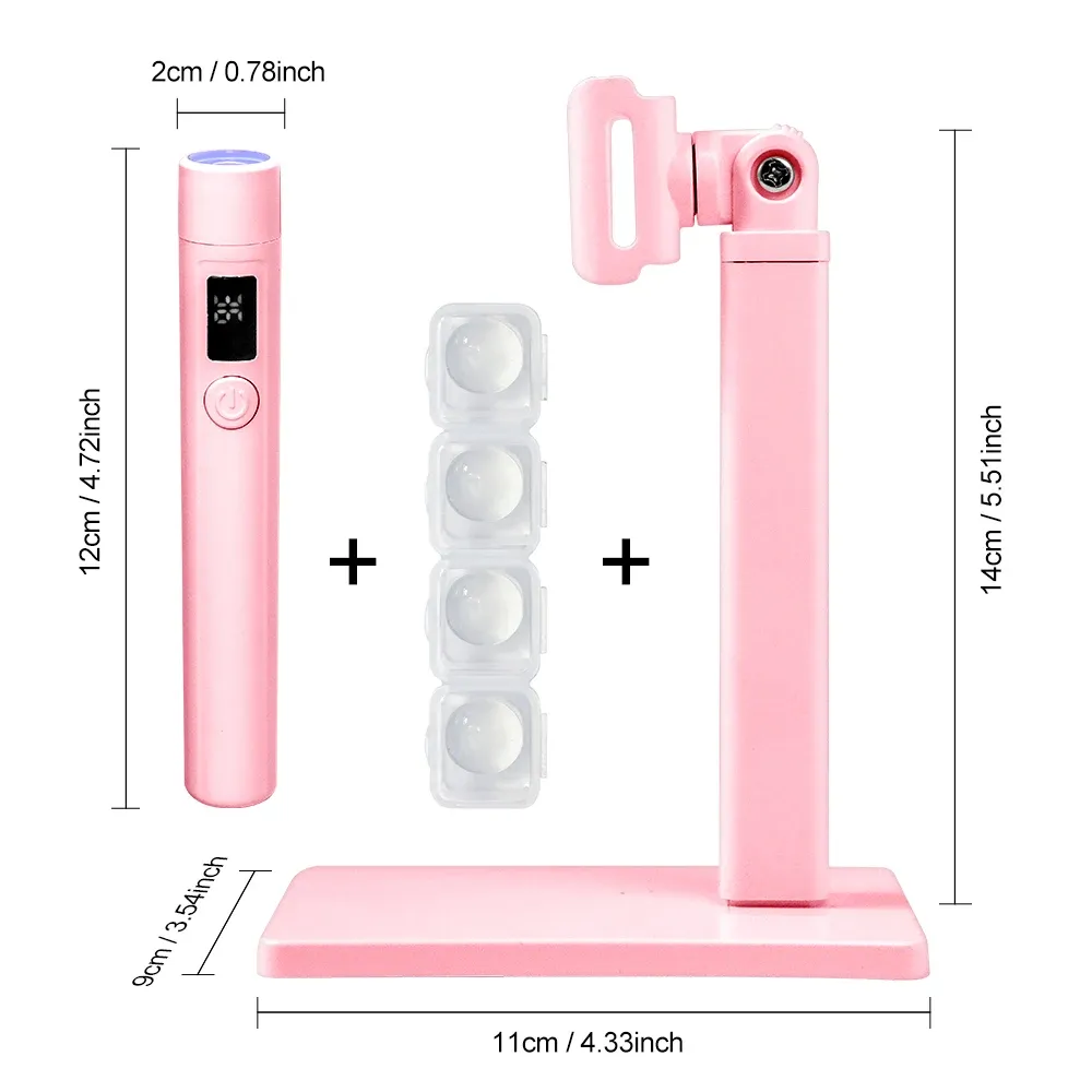 Lampe UV LED professionnelle pour ongles avec écran d'affichage, rechargeable et portable, à support amovible pour Nail Art 8