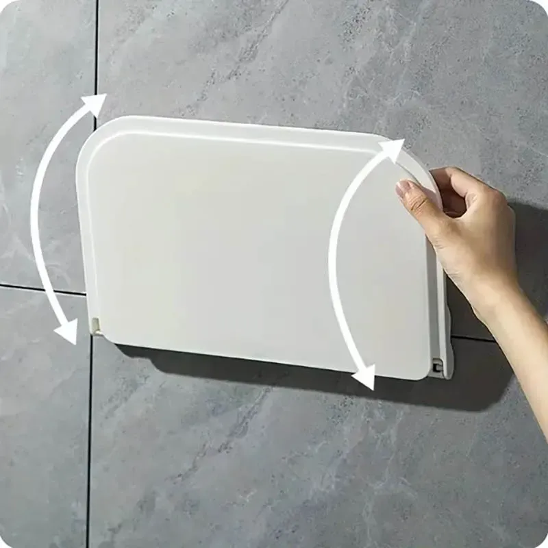 Étagère murale pliable sans perçage pour salle de bain, toilettes, cuisine et chevet, idéale pour le rangement du téléphone et du routeur Wifi 2