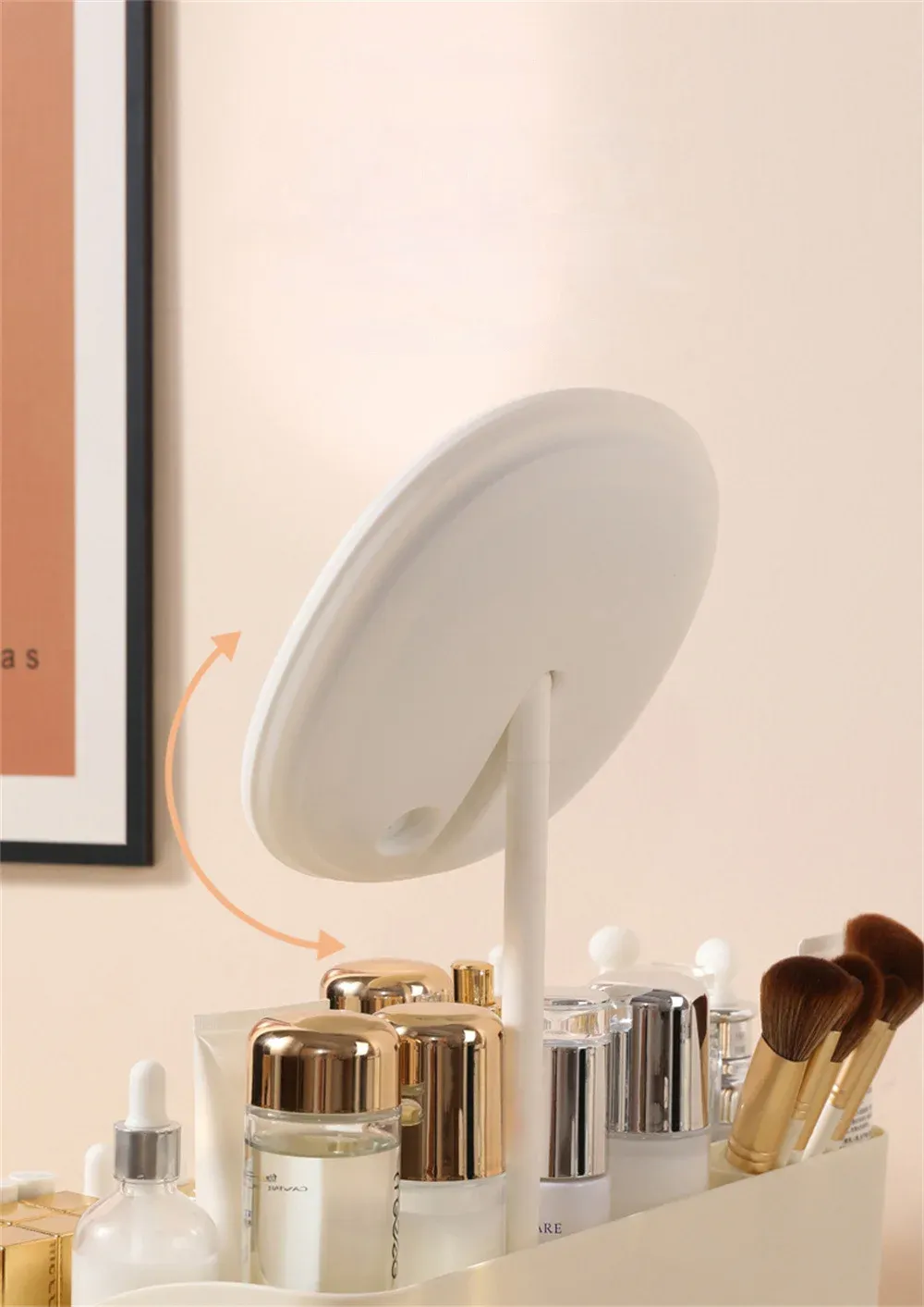 Organisateur cosmétique chic, finition détaillée