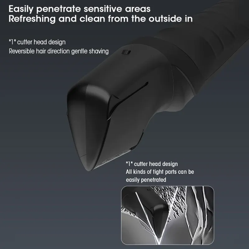 Tondeuse électrique sans fil étanche pour hommes, format portable, pour zones intimes 5