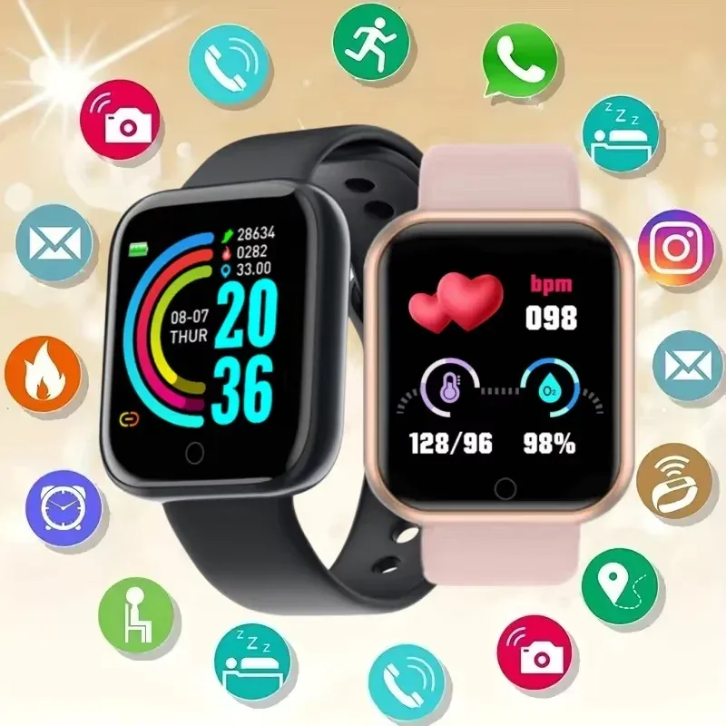 Montre connectée Bluetooth unisexe avec lecteur de musique, suivi d'activité et moniteur de sommeil - Image 1