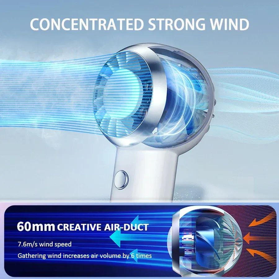 Ventilateur portable ultra-léger 2026 de 60 g, mini ventilateur de poche rechargeable pour voyage et shopping 5
