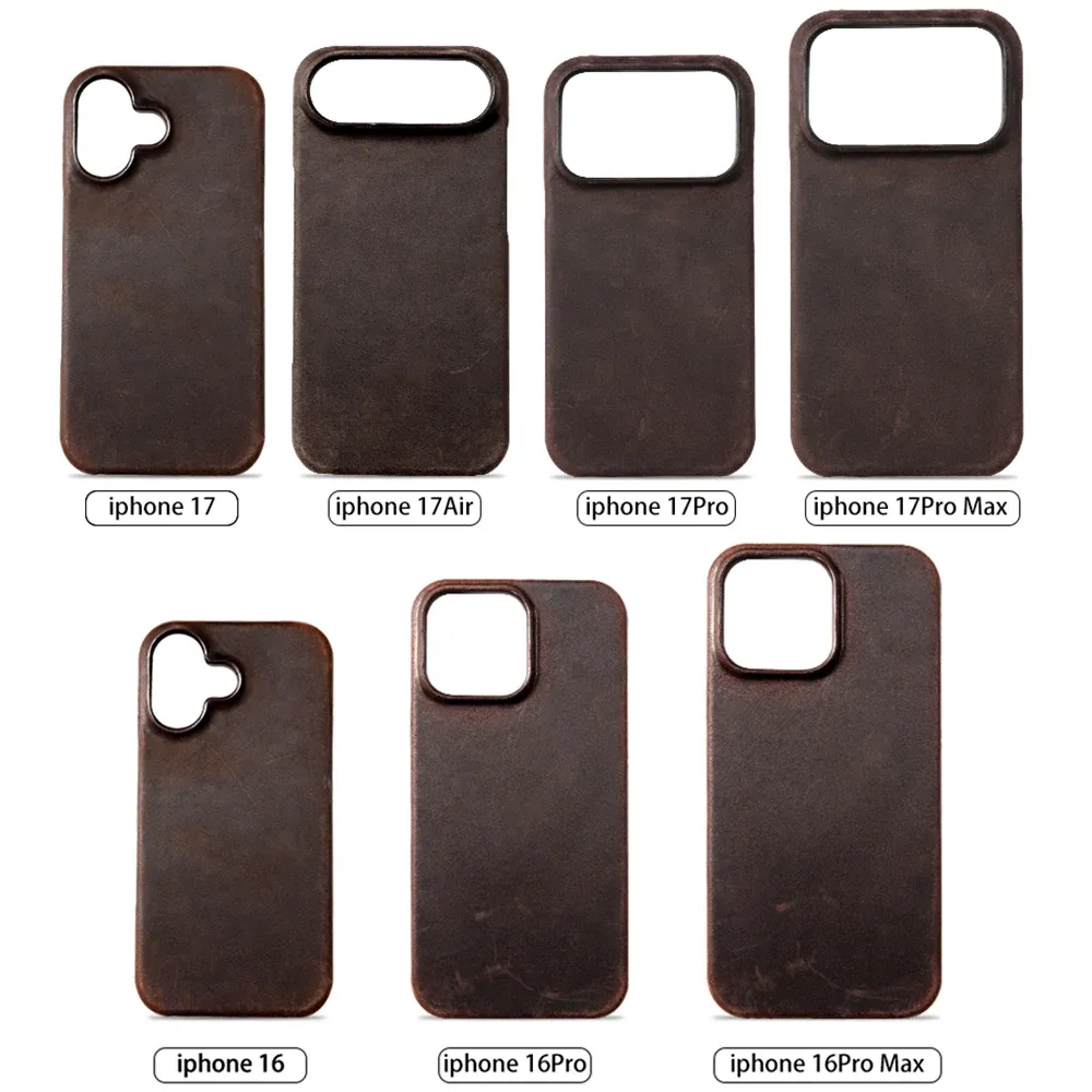 Étui en cuir porté sur iPhone