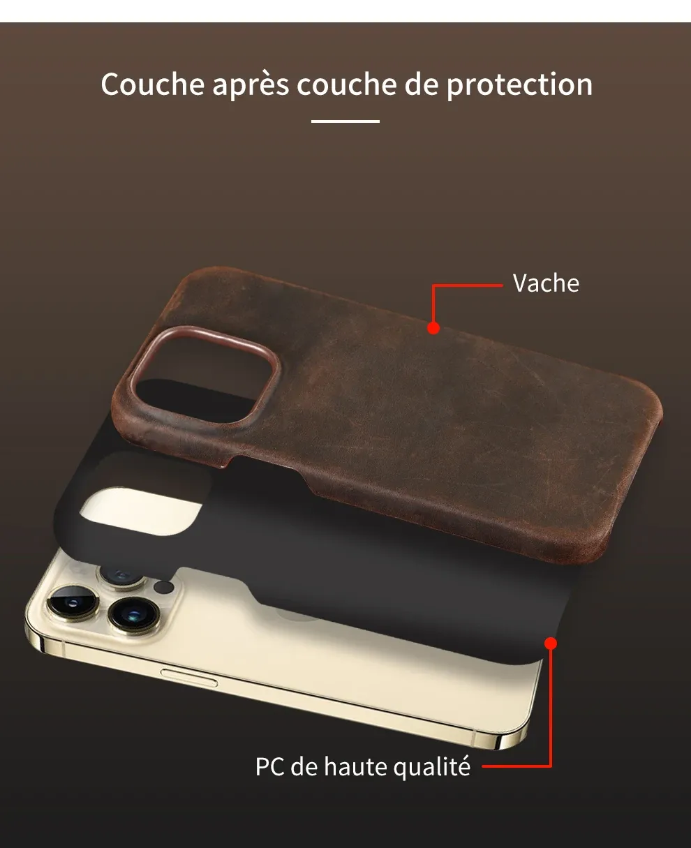 Étui en cuir, finition soignée