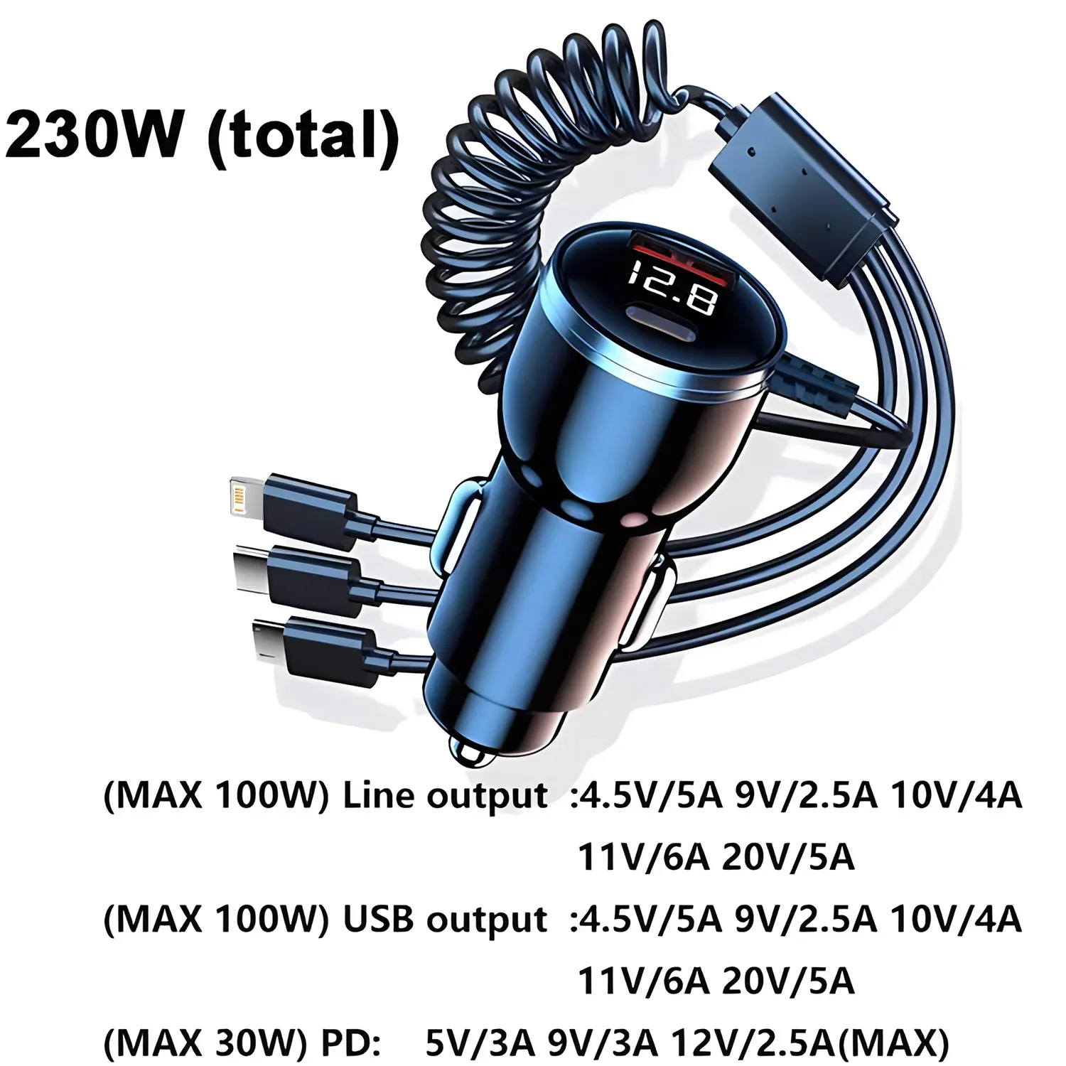 Chargeur de voiture multiport pour smartphones