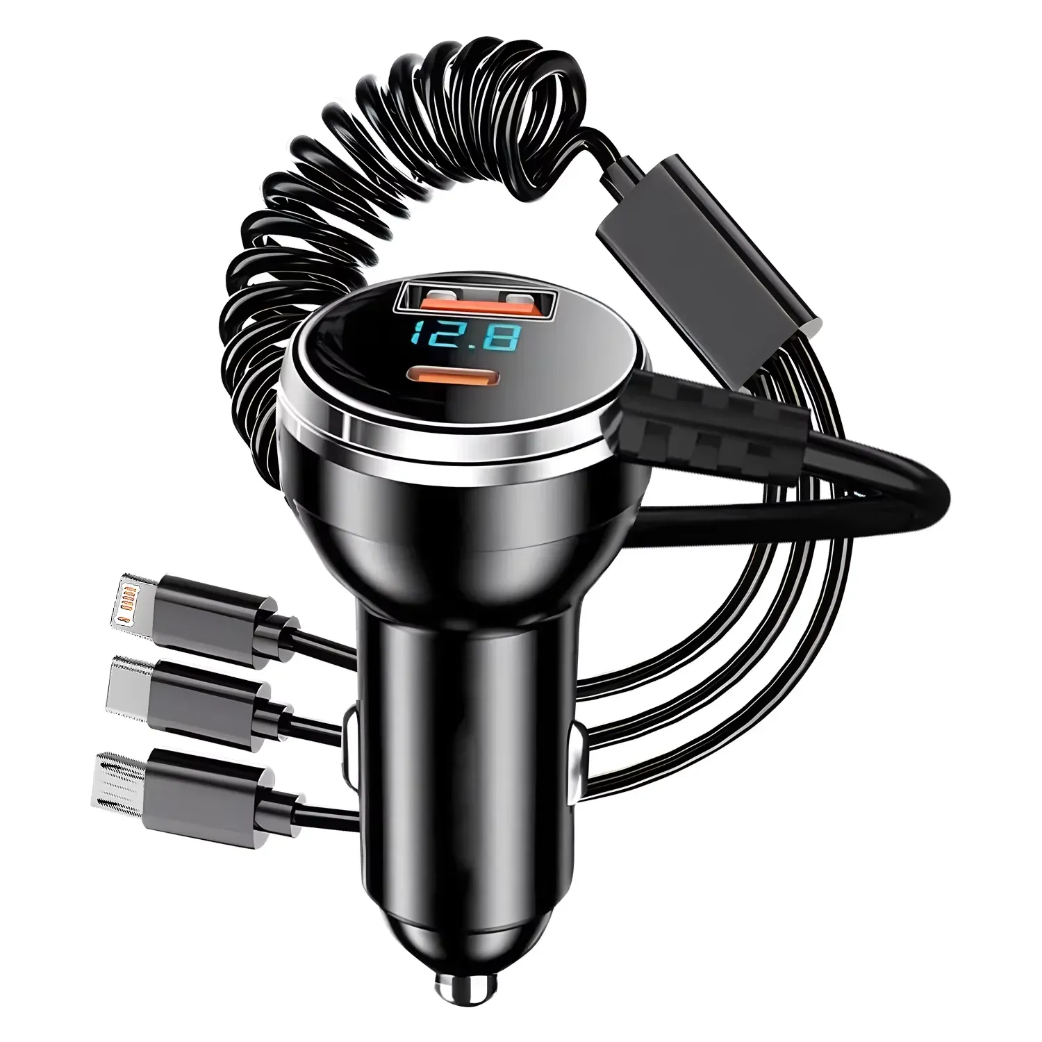 Chargeur de voiture à charge rapide 230 W, 5 ports, PD, QC 3.0, USB-C, adaptateur pour iPhone, Samsung, Huawei et Xiaomi 7