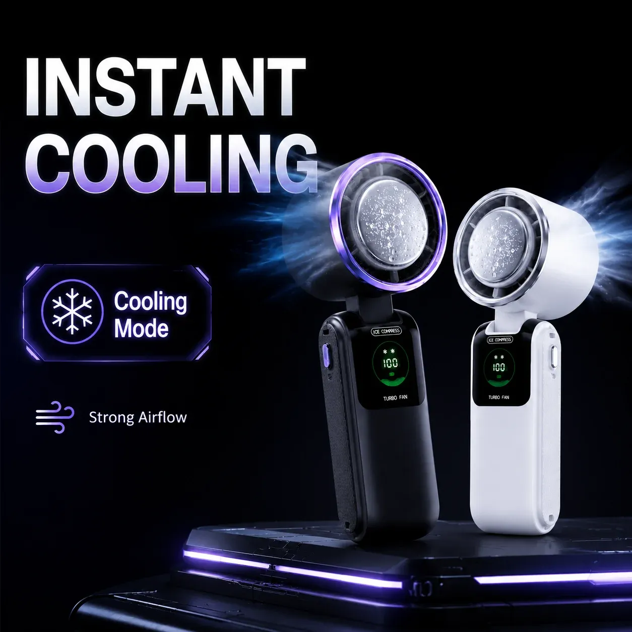 Ventilateur de Cou Portable 5 Vitesses, Pliable, Batterie 4000 mAh (Autonomie 9 h), Mains Libres, Voyage et Extérieur 3