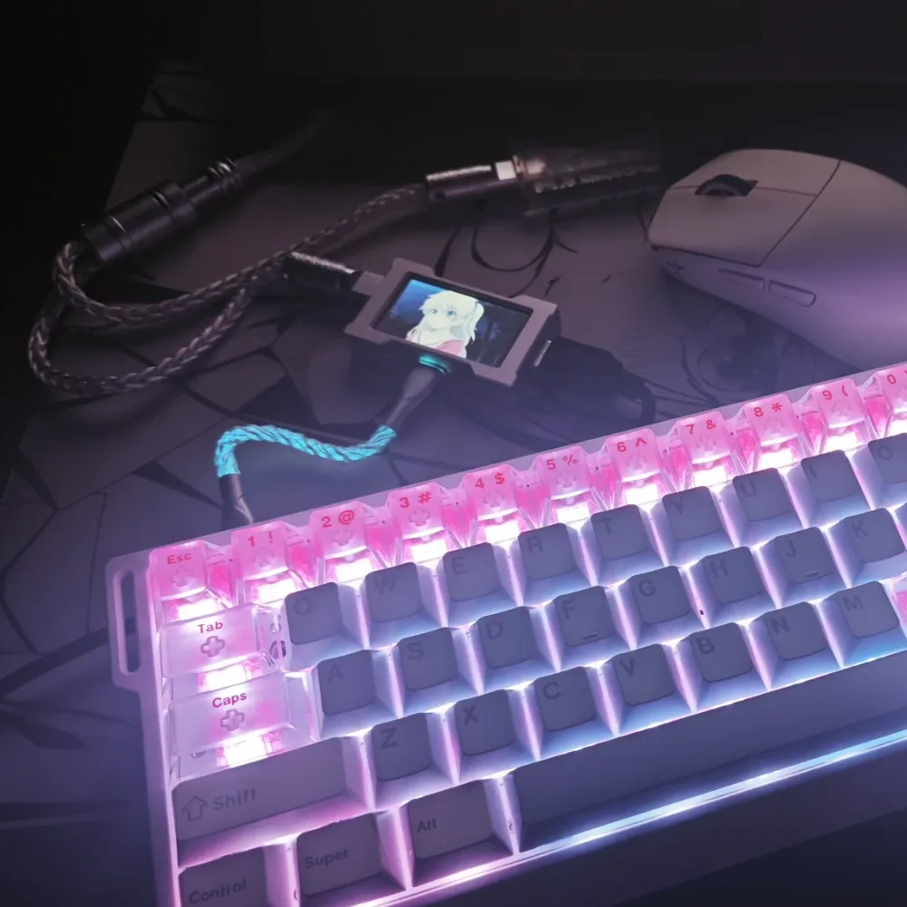 HMLAB ZNEO Hub USB pour gaming – 2 à 3 ports, 8 000 Hz, alimentation indépendante, avec écran, pour un setup de bureau gaming 2