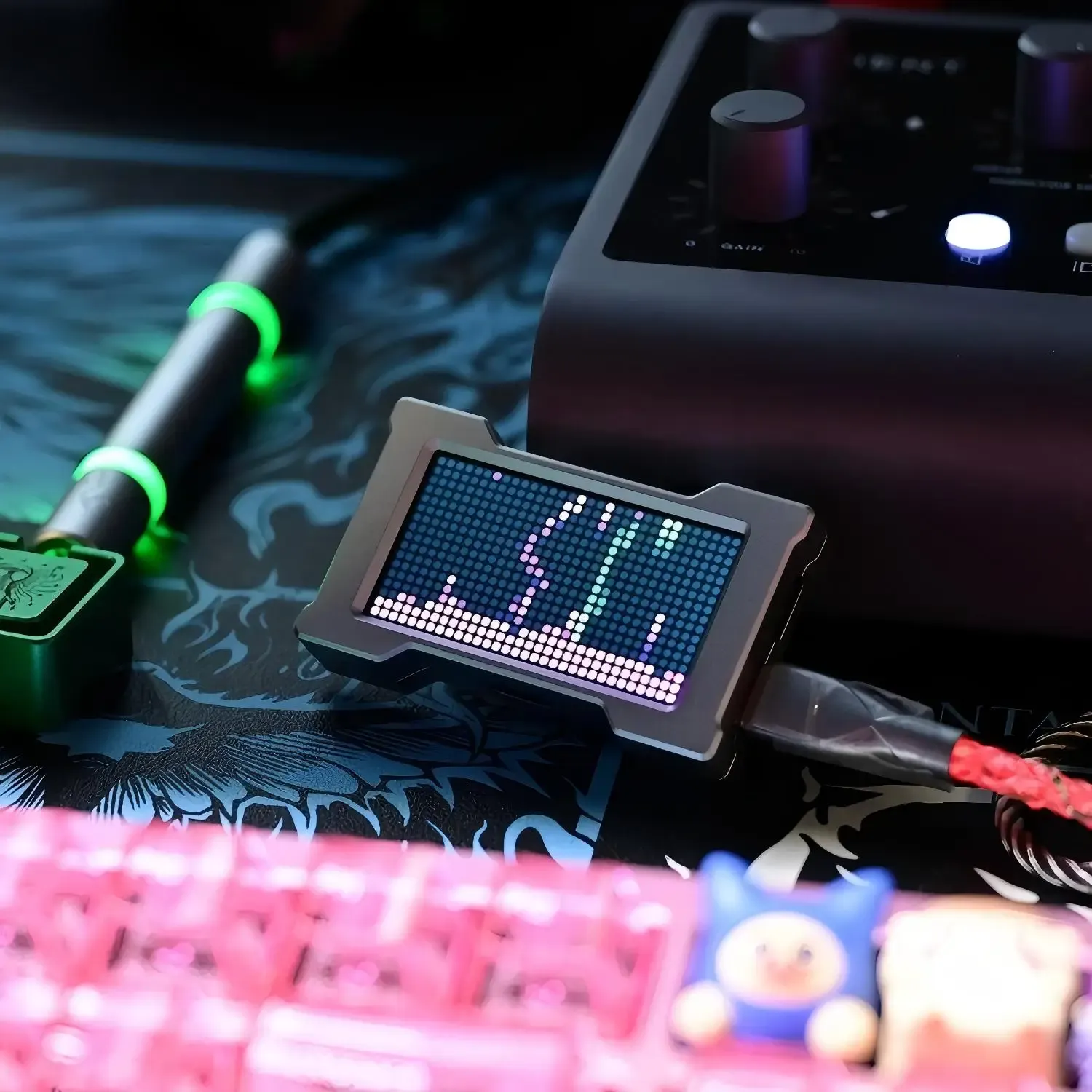 HMLAB ZNEO Hub USB pour gaming – 2 à 3 ports, 8 000 Hz, alimentation indépendante, avec écran, pour un setup de bureau gaming 5