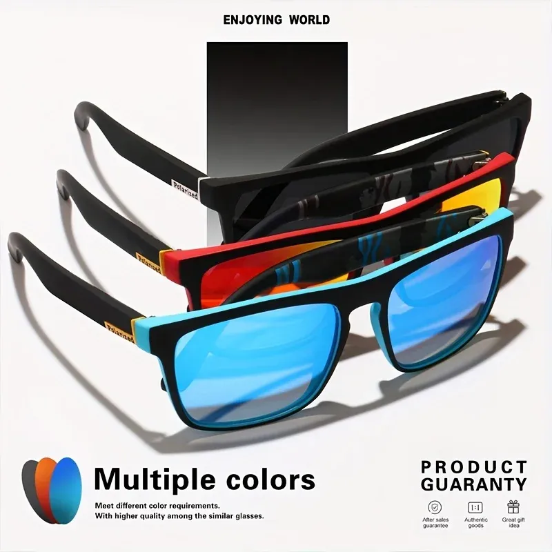 Lunettes de soleil carrées vintage polarisées pour hommes et femmes, protection UV400 2