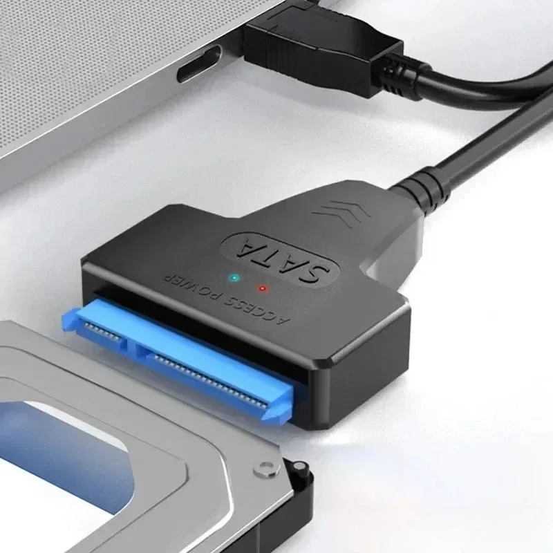 Câble adaptateur SATA vers USB 3.0/2.0 jusqu'à 6 Gbps pour disque dur SSD externe 2,5 pouces, SATA III 22 broches 5