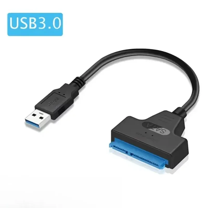 Câble adaptateur SATA vers USB 3.0/2.0 jusqu'à 6 Gbps pour disque dur SSD externe 2,5 pouces, SATA III 22 broches 7