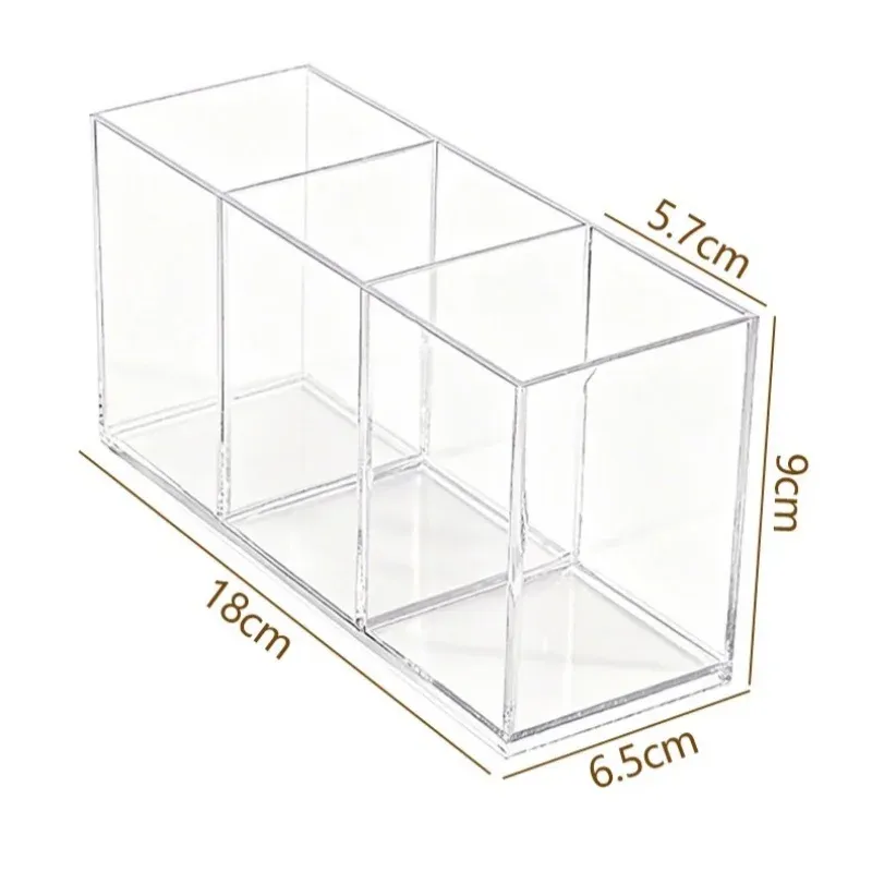 Boîte de rangement transparente pour pinceaux de maquillage, 1, 2 ou 3 compartiments, idéale pour la coiffeuse 6