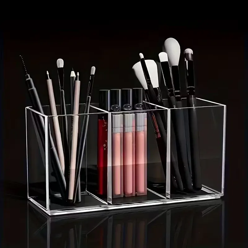 Organisateur de pinceaux de maquillage transparent