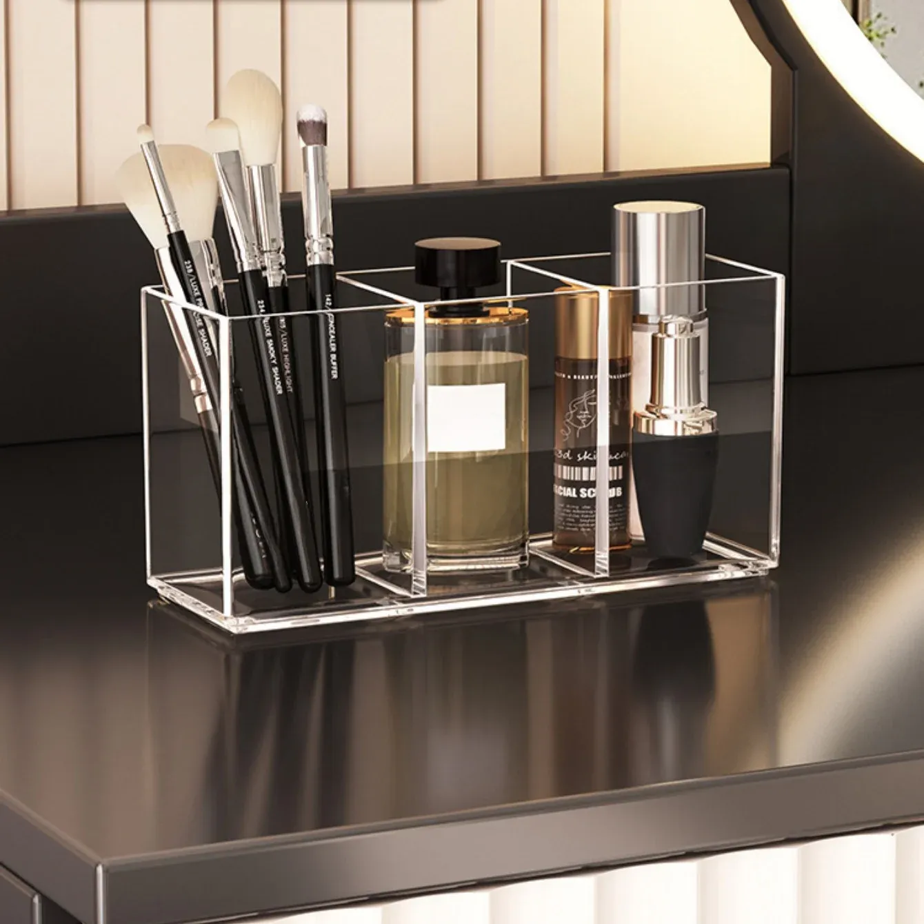 Organisateur de pinceaux de maquillage vue d'ensemble