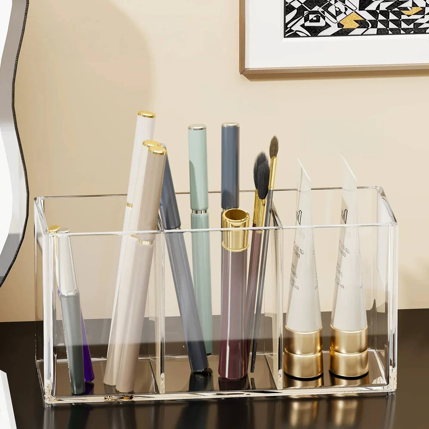 Organisateur de pinceaux de maquillage en situation