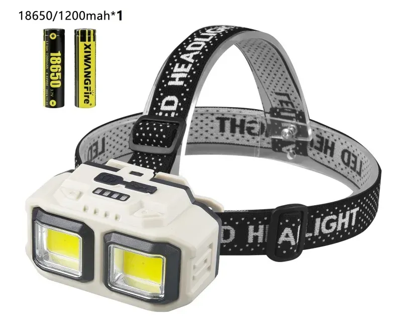 Lampe frontale LED rechargeable par USB avec batterie intégrée, 5 modes d'éclairage, pour la pêche et le camping 12