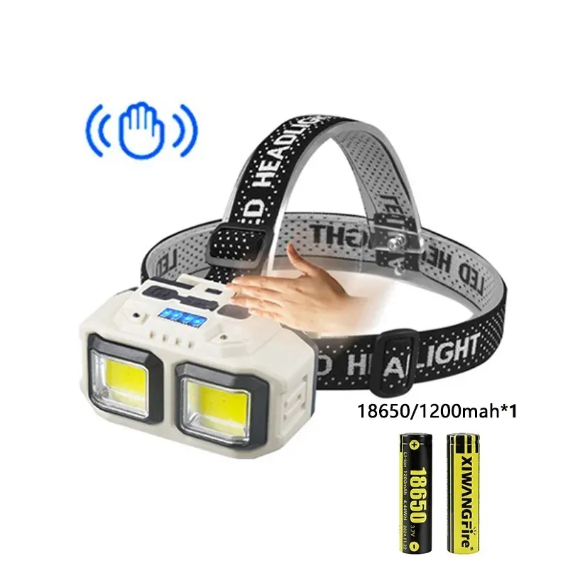 Lampe frontale LED rechargeable par USB avec batterie intégrée, 5 modes d'éclairage, pour la pêche et le camping 14