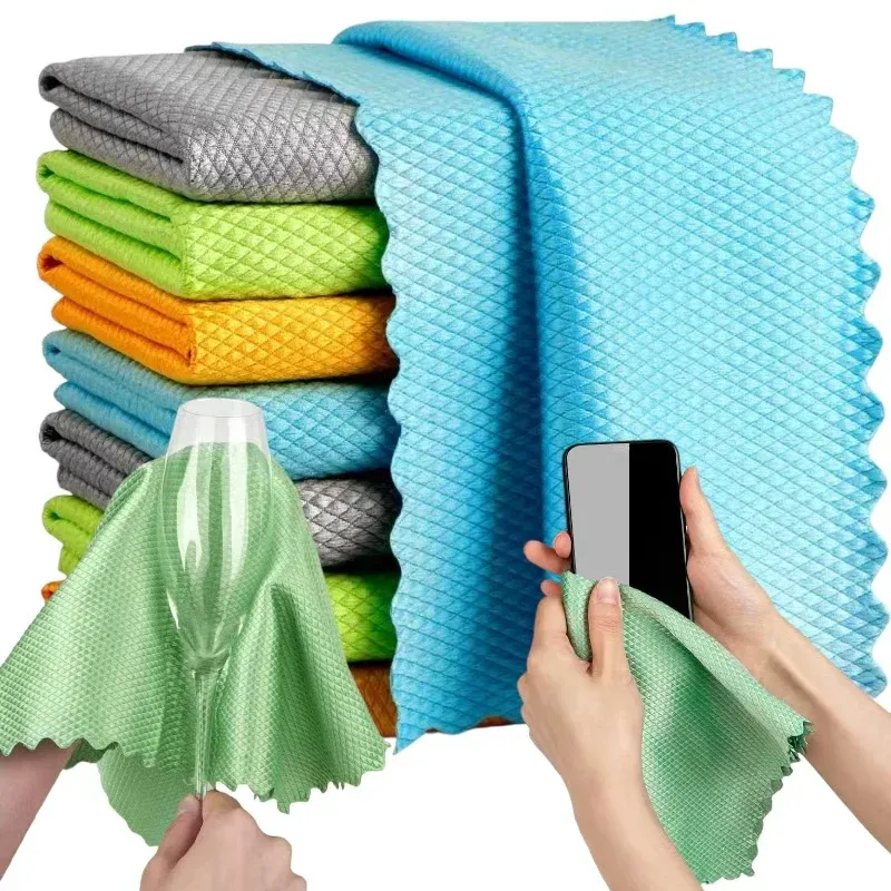 Lot de 5 ou 10 chiffons de nettoyage en microfibre pour verre, non pelucheux - Image 1
