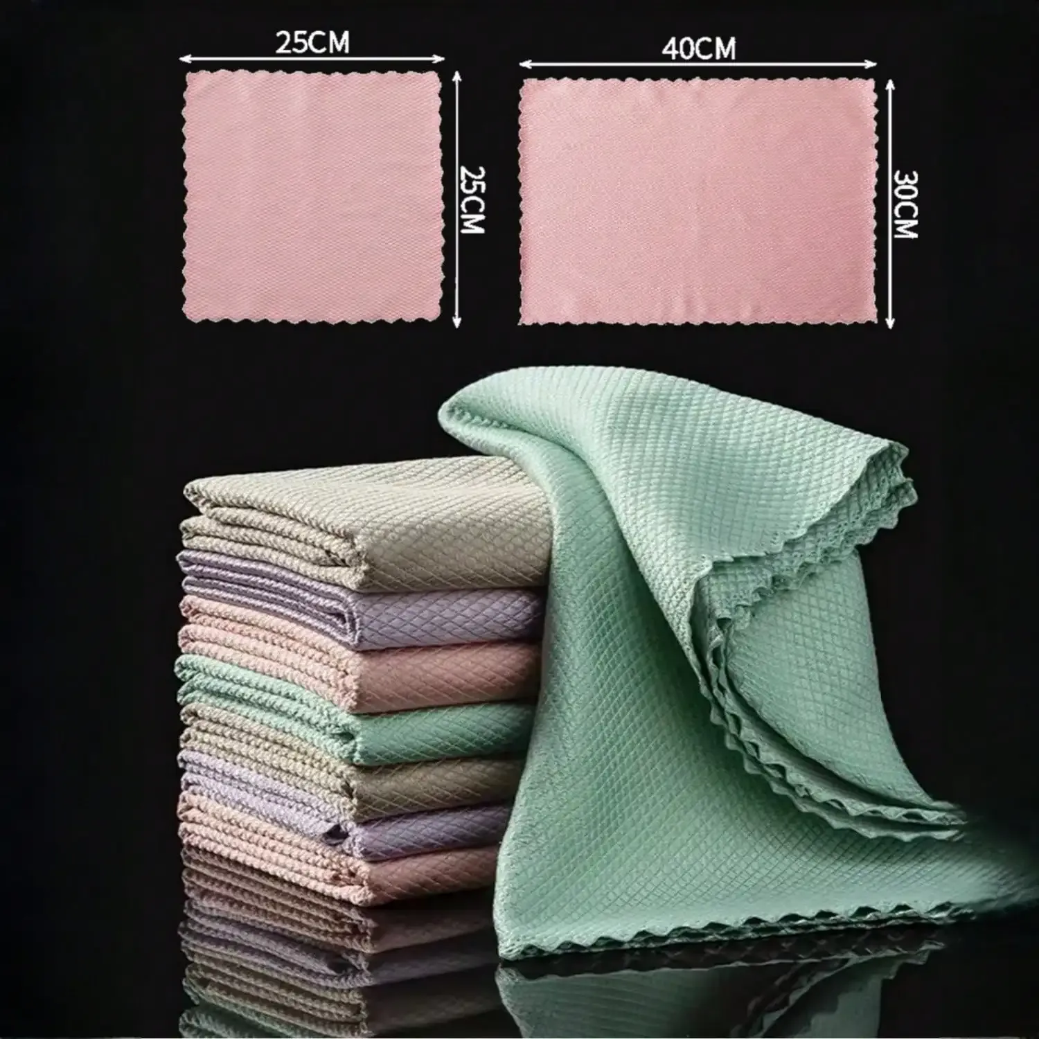 Lot de 5 ou 10 chiffons de nettoyage en microfibre pour verre, non pelucheux 6