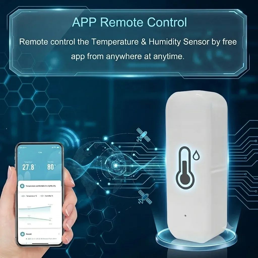 Capteur intelligent Zigbee de température et d'humidité d'intérieur, compatible Alexa et Google Home 6