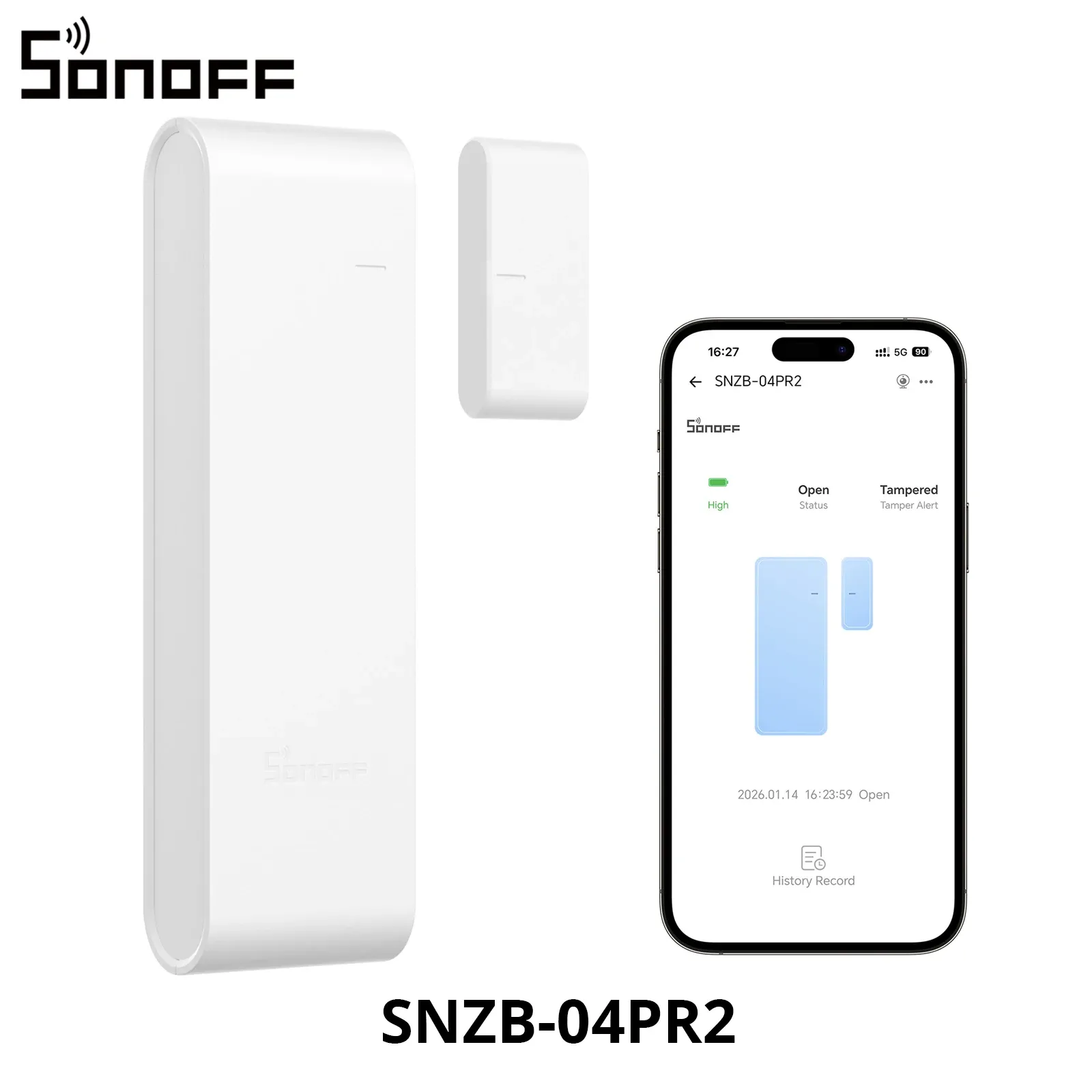 SONOFF SNZB-04PR2 SenseGuard DW Gen2 Capteur de porte/fenêtre Zigbee, sécurité active avec alertes d'effraction, surveillance via application et ZBBridge-P 8