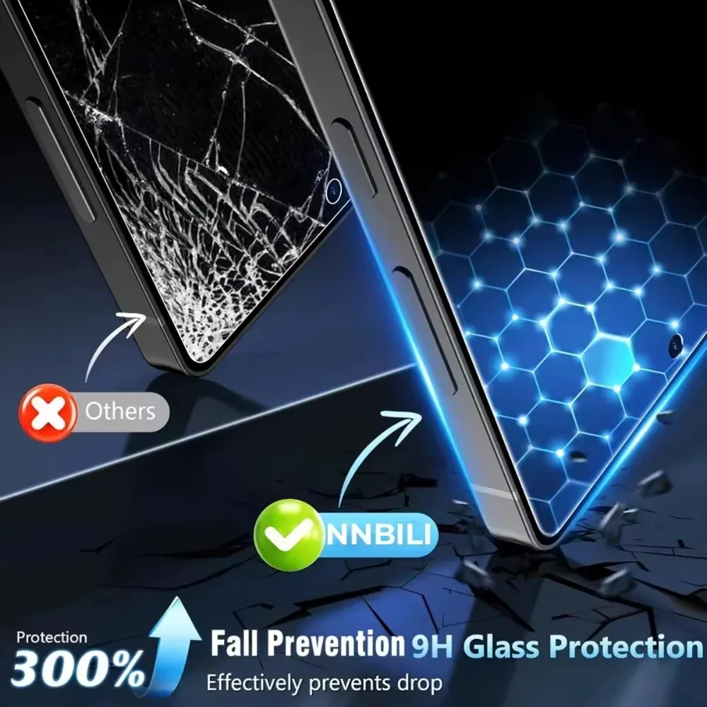Protecteur d'écran en verre trempé anti-espion pour Samsung Galaxy S26 Ultra, lot de 2, compatible déverrouillage par empreinte digitale 3