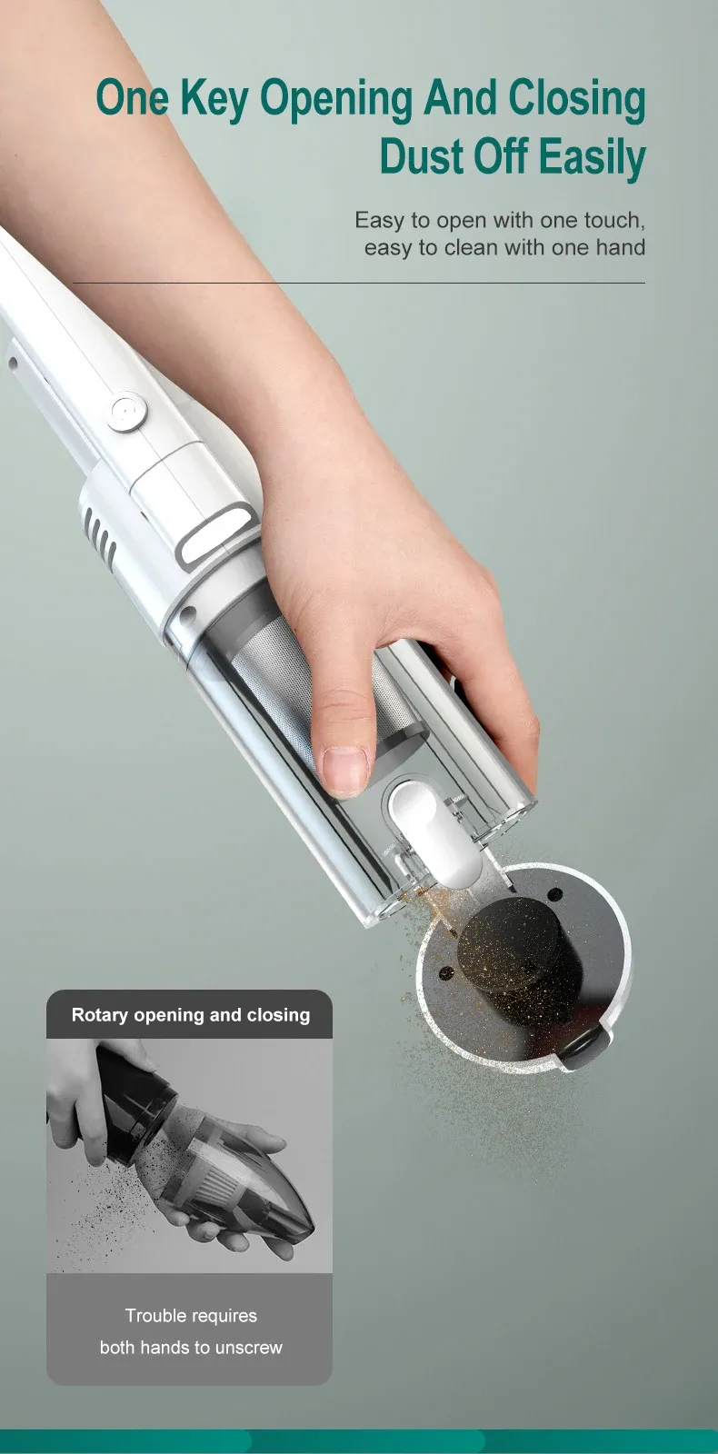 Aspirateur à main multifonctionnel, prise en main