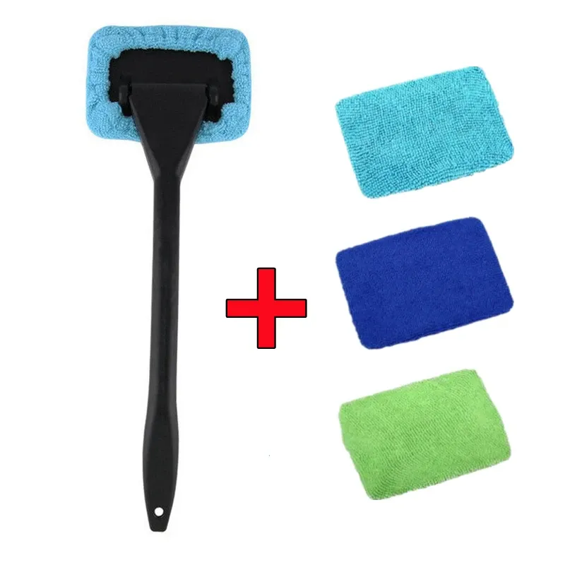 Kit de brosses de nettoyage pour vitres de voiture avec long manche, comprenant un outil de lavage de pare-brise et un essuie-glace intérieur 16
