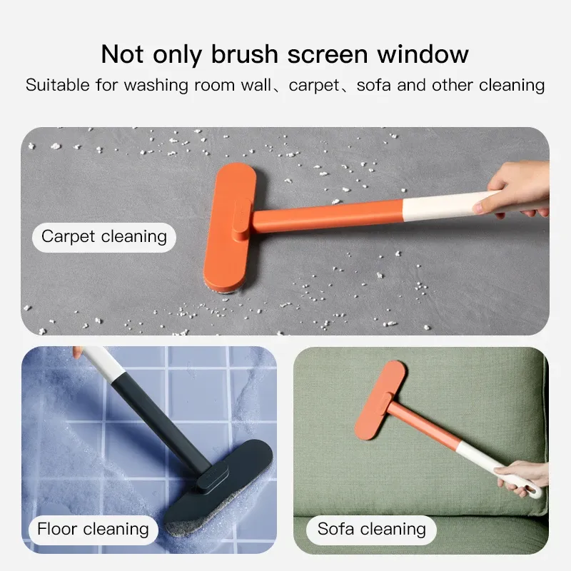 Brosse de nettoyage manuelle pour moustiquaires, nettoyage à sec et à l'eau, usage domestique 4