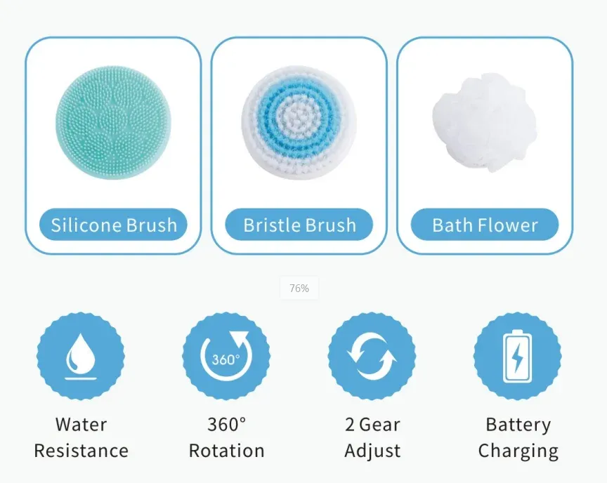 Accessoires de brosse de bain interchangeables