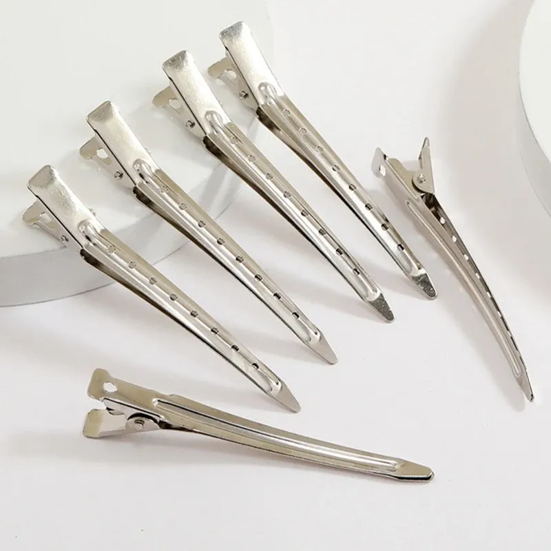 Pinces à cheveux en métal bec de canard crocodile pour coiffure, clips de positionnement pour femmes