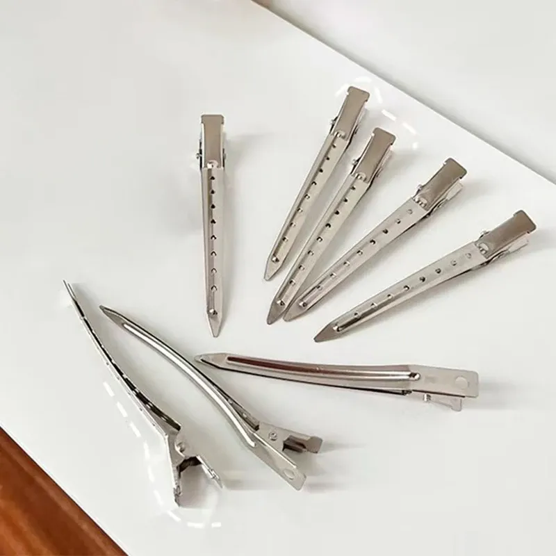 Pinces à cheveux en métal bec de canard crocodile pour coiffure, clips de positionnement pour femmes 4