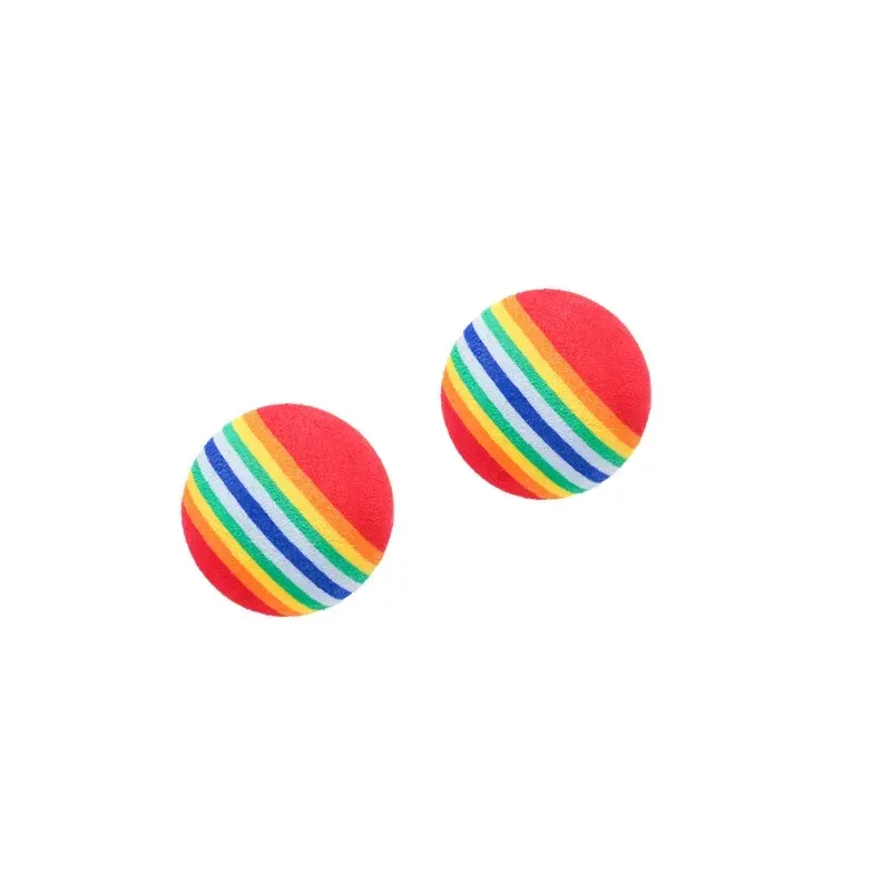Balle interactive arc-en-ciel en EVA pour chat et chien, jouet à mâcher avec hochet 8