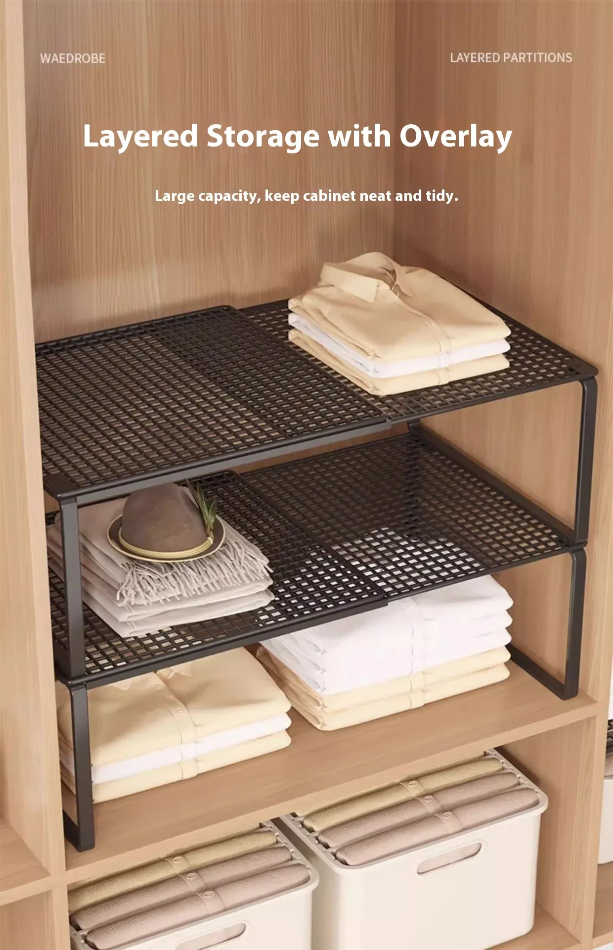 Organisateur installé dans l'armoire