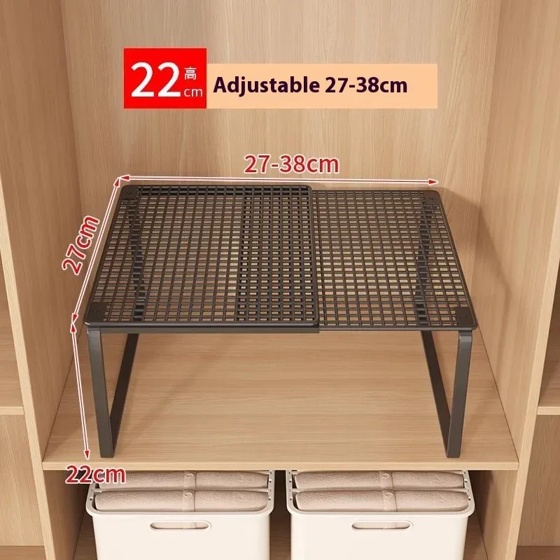 Organisateur de rangement extensible à plusieurs niveaux pour garde-robe, avec étagère à chaussures extractible 11
