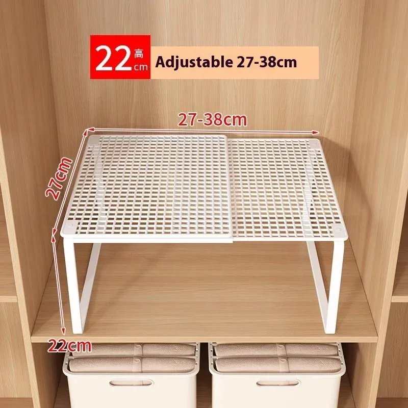 Organisateur de rangement extensible à plusieurs niveaux pour garde-robe, avec étagère à chaussures extractible 9