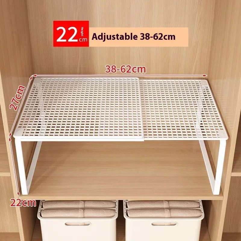 Organisateur de rangement extensible à plusieurs niveaux pour garde-robe, avec étagère à chaussures extractible 8