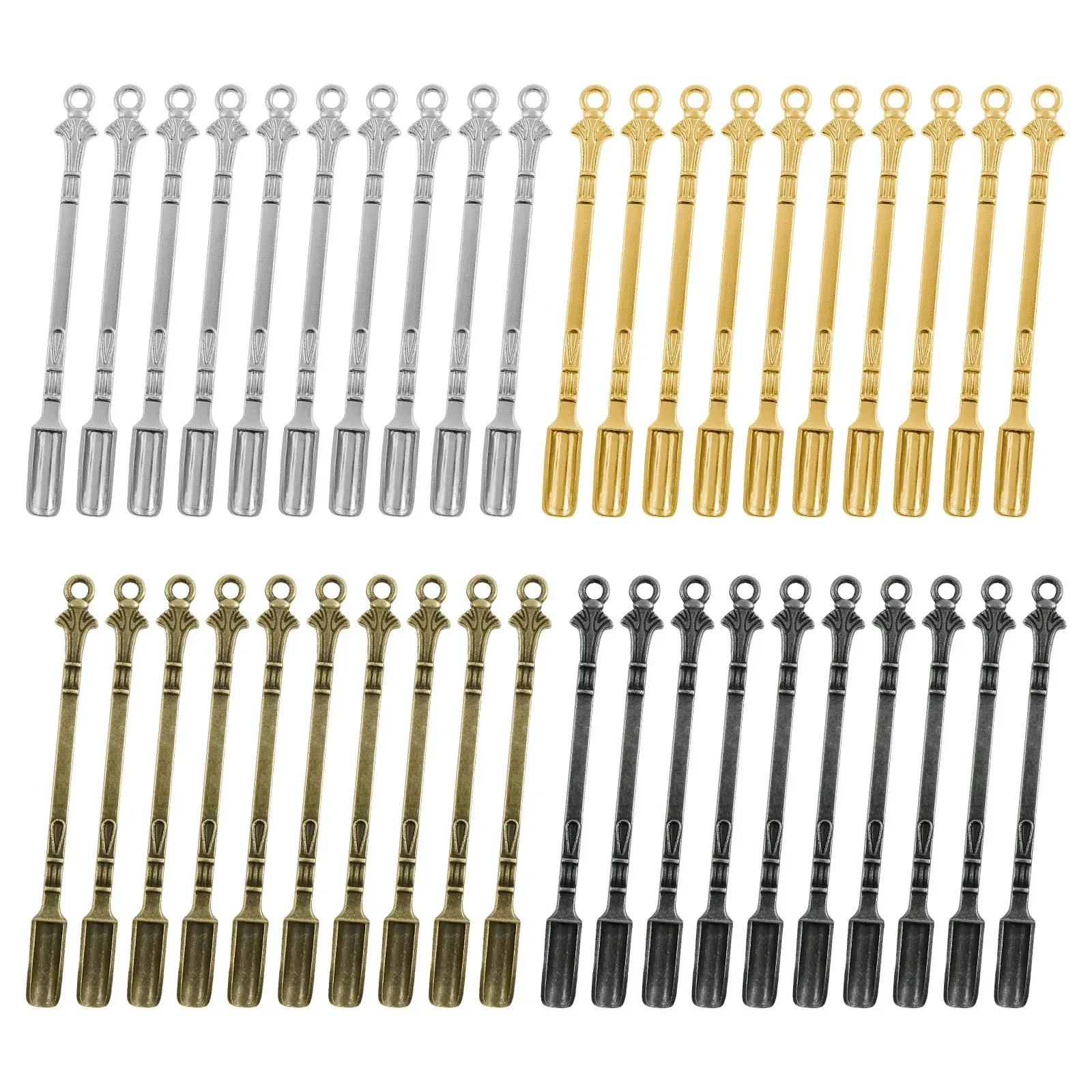 Lot de 40 mini cuillères pelle en alliage de zinc, portables, pour épices, café, thé, cocktails et desserts 7