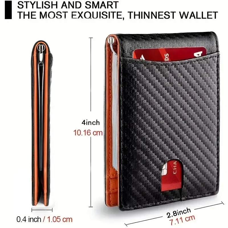 Portefeuille pour homme en cuir, finition cousue main